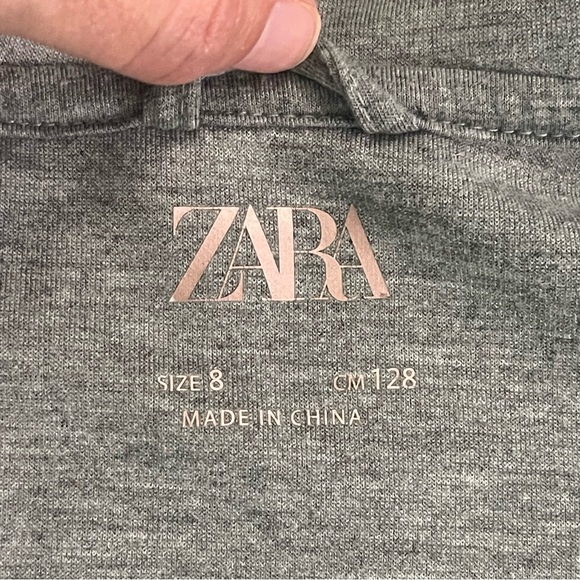 ZARA Just Be Wonderful Gray Full Zip Size 8 Girls Hoodie - Picture 6 of 9